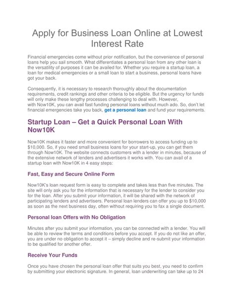 Apply for Business Loan Online at Lowest Interest Rate .